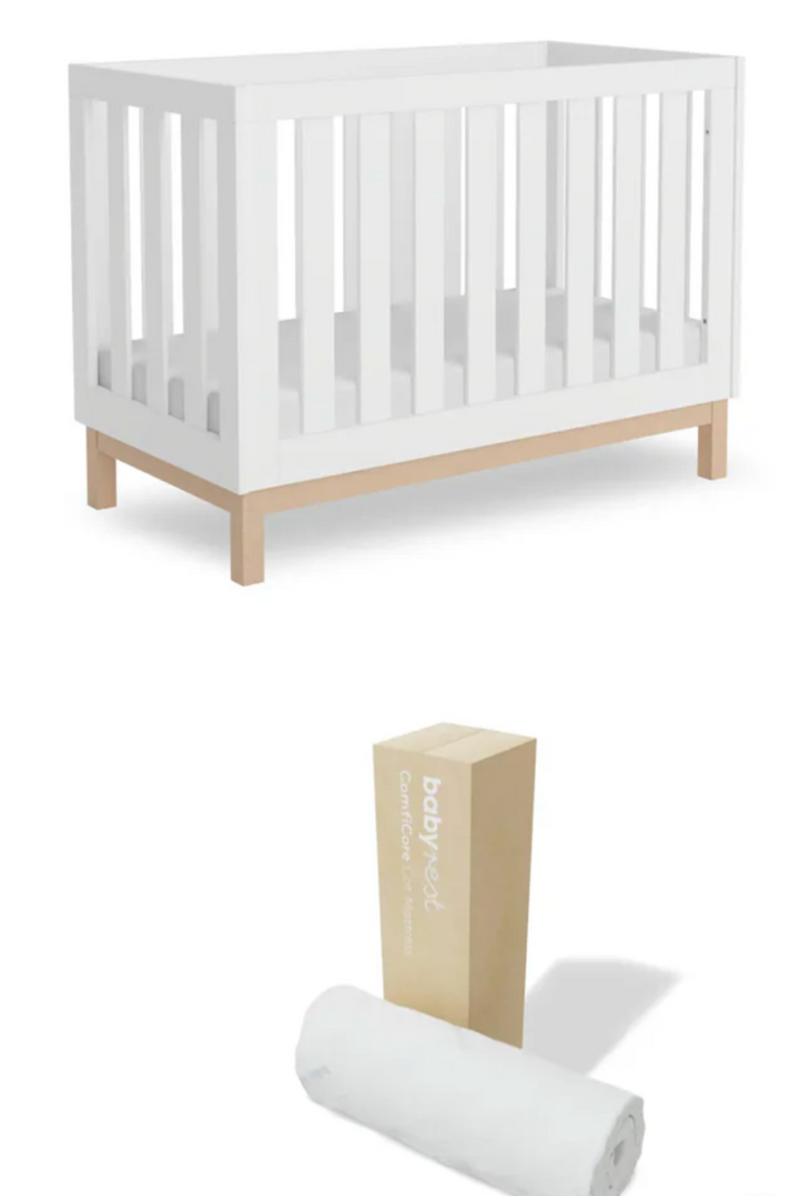 Babyrest Bailey Compact Cot - White + Mattress