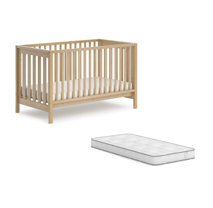 Boori Oslo Baby Cot - Almond + Boori Pocket Spring Mattress
