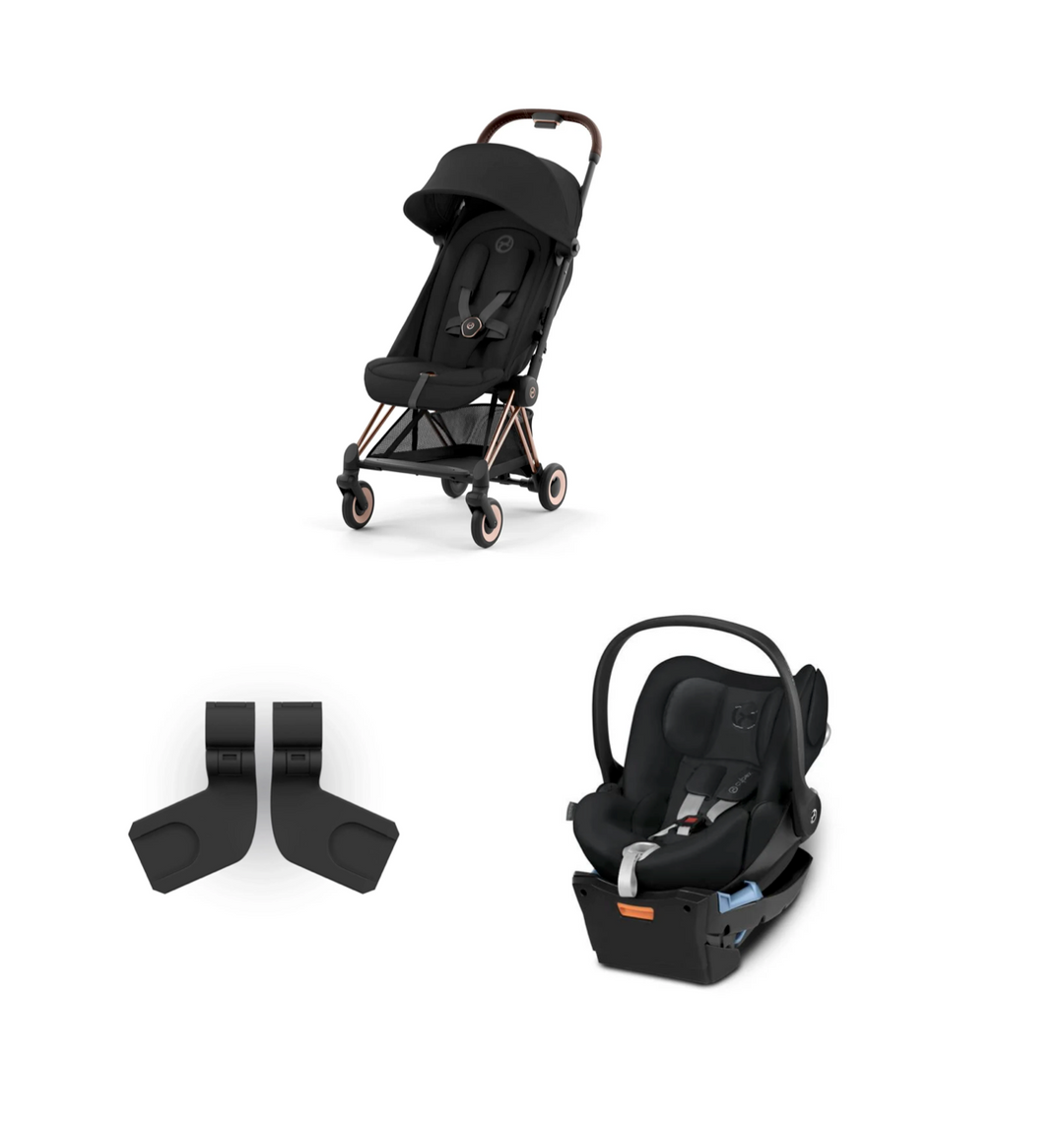 Cybex Coya Stroller Rose Gold/Sepia Black + Cybex Cloud Q + Adapter