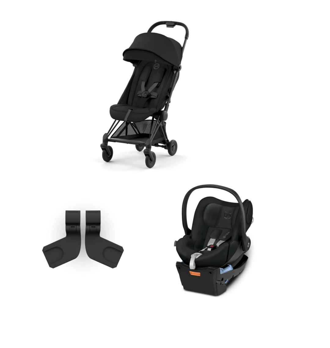 Cybex Coya Stroller Matt Black/sepia black + Cybex Cloud Q + Adapter