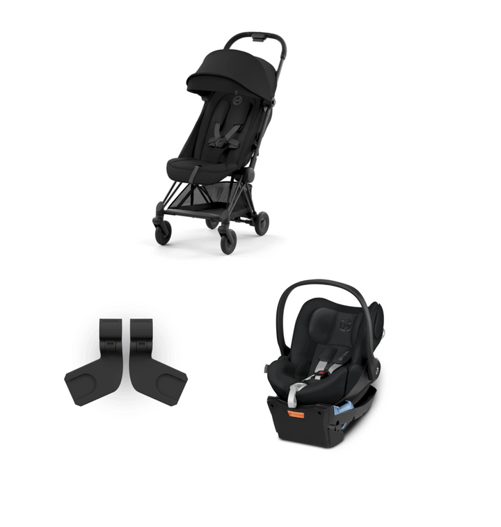 Cybex Coya Stroller Matt Black/sepia black + Cybex Cloud Q + Adapter