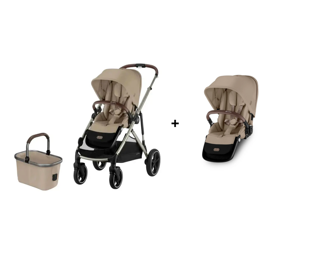 Cybex Gazelle S Pram  + Second Seat Bundle - Almond Beige