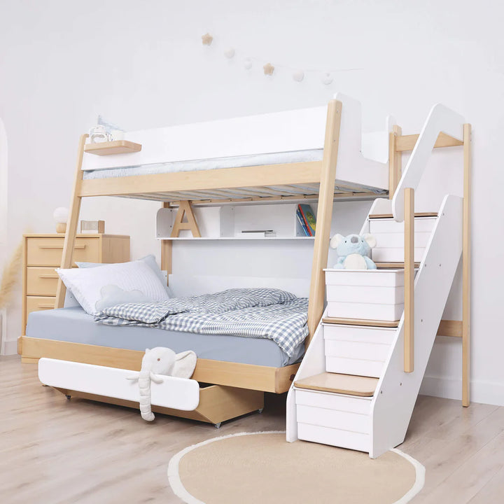 Boori Natty Maxi Bunk Bed with Staircase - Barley and Almond (BK-NASMBBSCV24/BAAD)