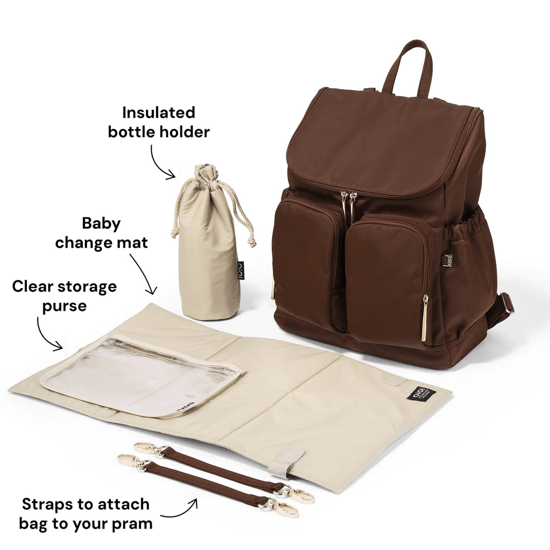 OiOi Signature Nappy Backpack - Chocolate Nylon
