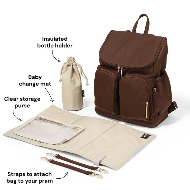 OiOi Signature Nappy Backpack - Chocolate Nylon