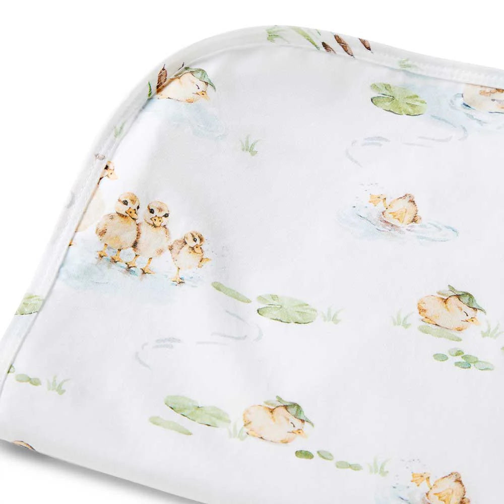 Baby Jersey Wrap & Beanie Set - Duck Pond
