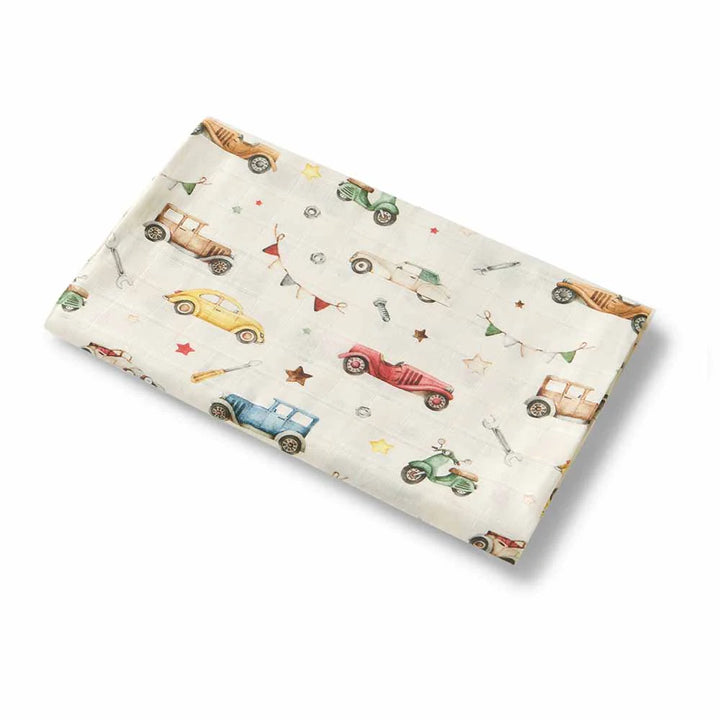 Organic Muslin Wrap - Vintage Cars