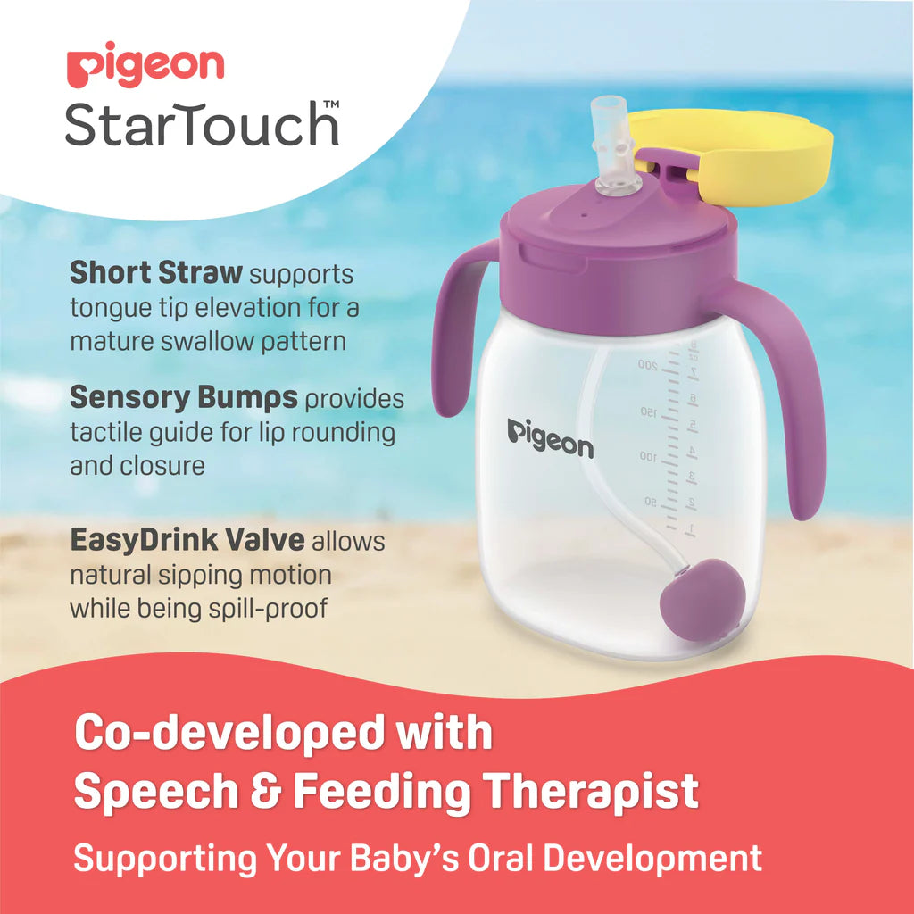 Pigeon StarTouch™ Straw Cup with Gravity Ball 250ml - Berry Blast