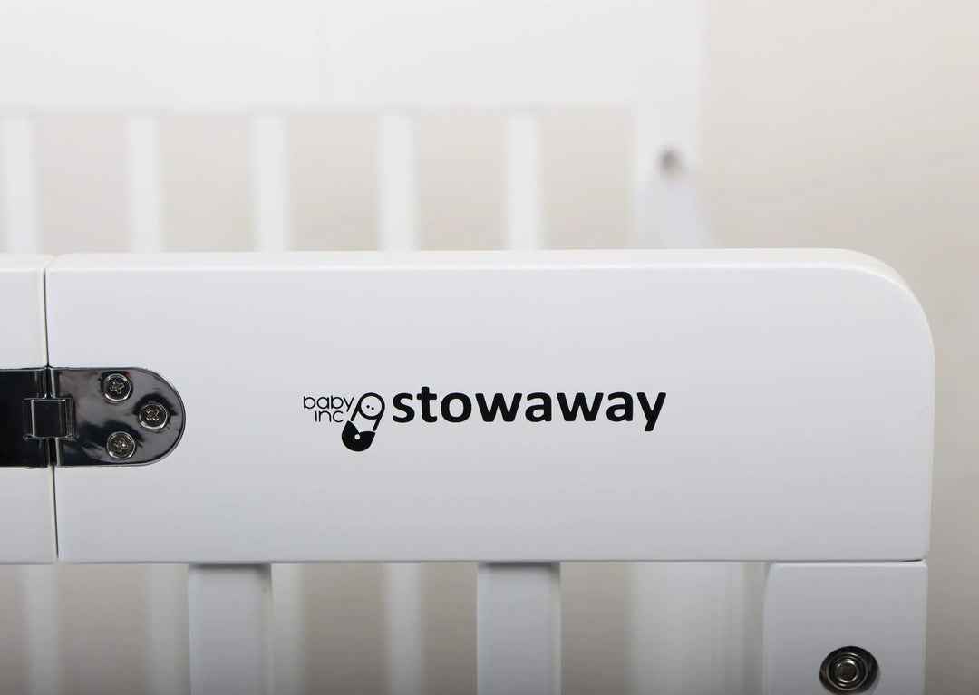 Baby Inc Stowaway Foldable Wooden Cot-White(N9608)