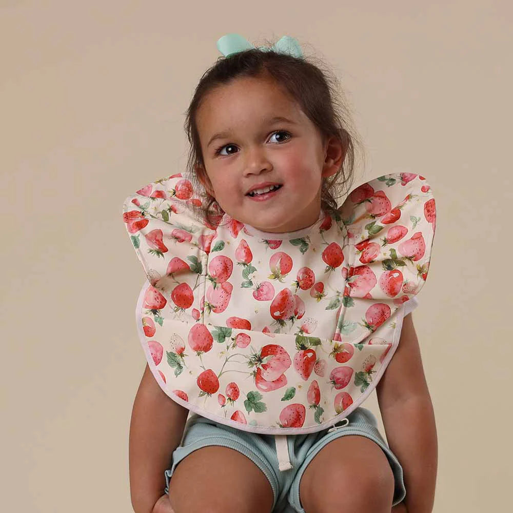 Snuggle Bib Waterproof Strawberry Frill