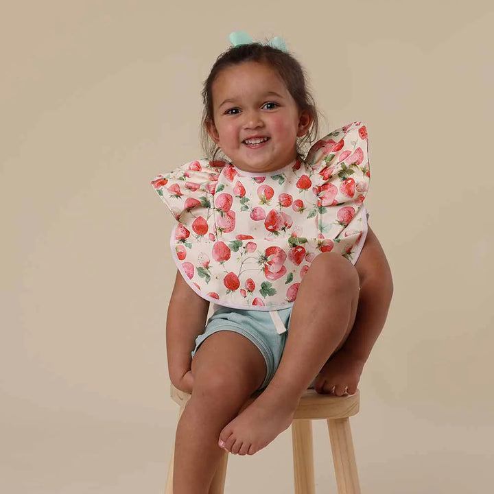 Snuggle Bib Waterproof Strawberry Frill