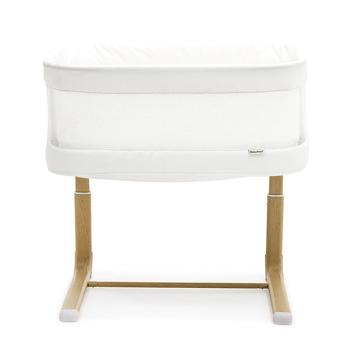 BabyRest Swan Smart Bassinet. White/Natural