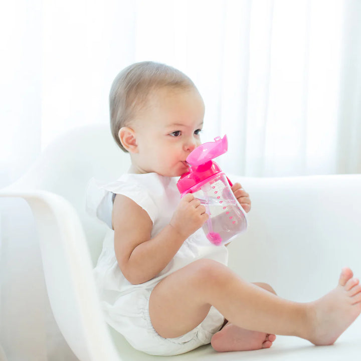 Dr Browns 270 ml Baby's First Straw Cup w/ Handles - Pink (6m+)