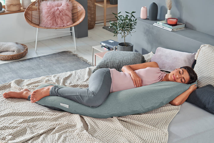 Theraline The Original Maternity and Nursing Pillow - Melange Green Grey Bamboo
