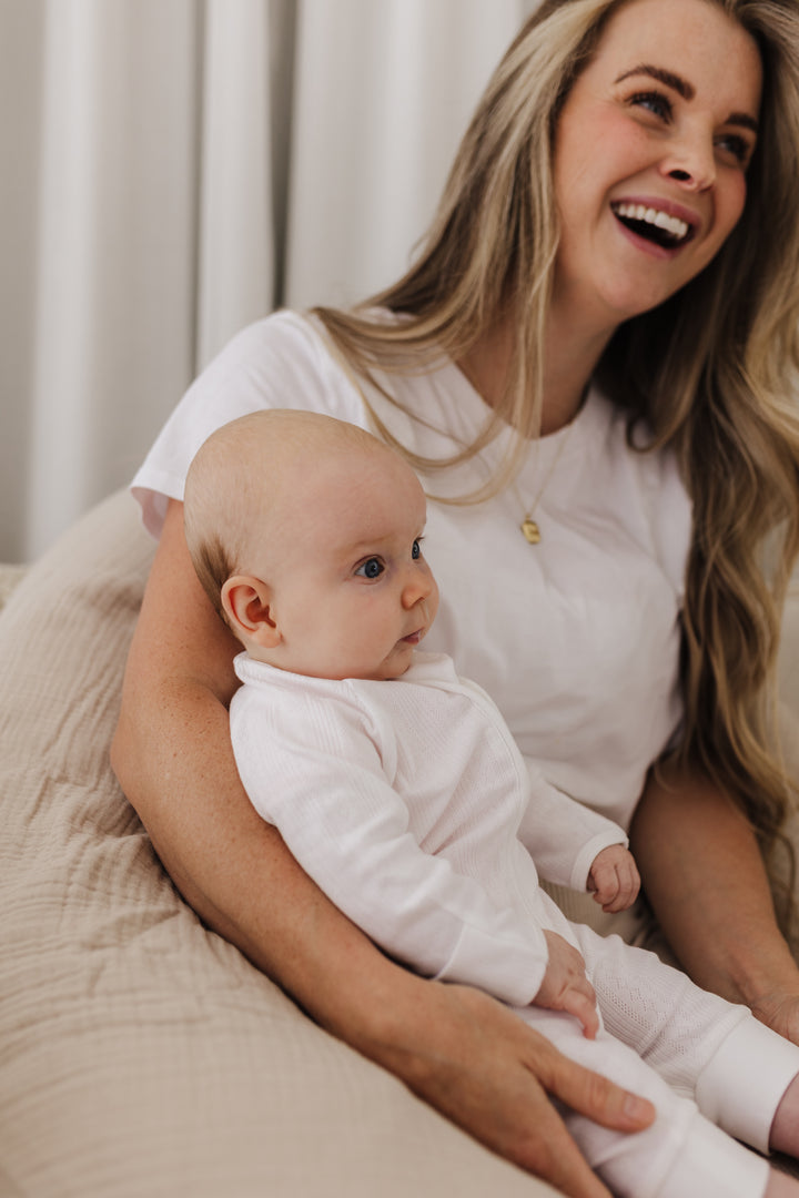 Theraline Muslin Maternity & Nursing Pillow - Sand Beige