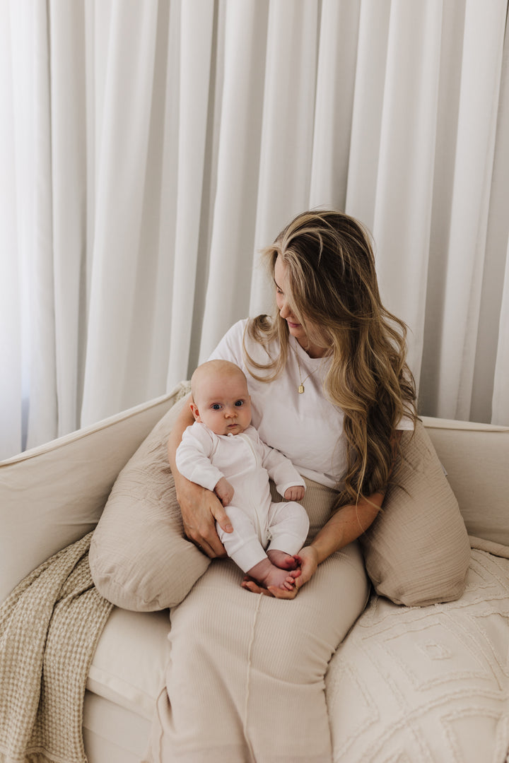 Theraline Muslin Maternity & Nursing Pillow - Sand Beige