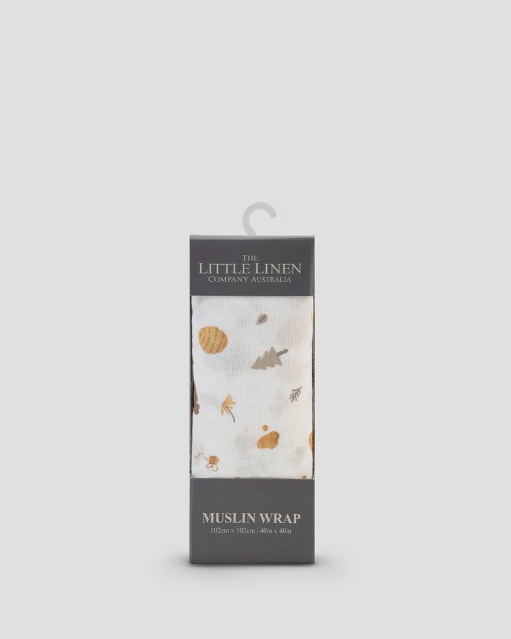 Little Linen Muslin Wrap 1 Pack Prints - Nectar Bear