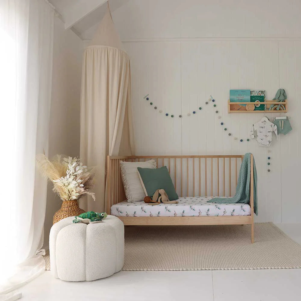 Snuggle Hunny Organic Fitted Cot Sheet - Turtle