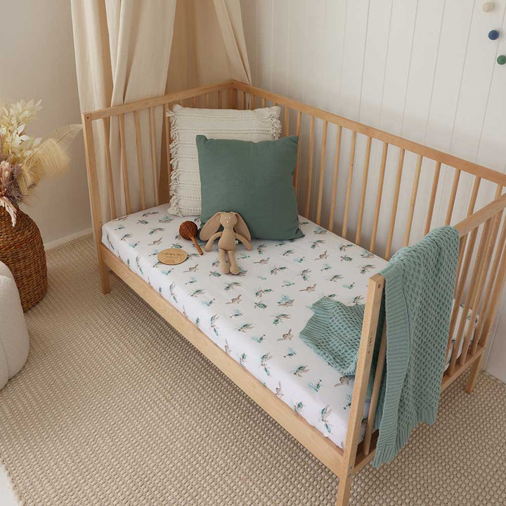 Snuggle Hunny Organic Fitted Cot Sheet - Turtle