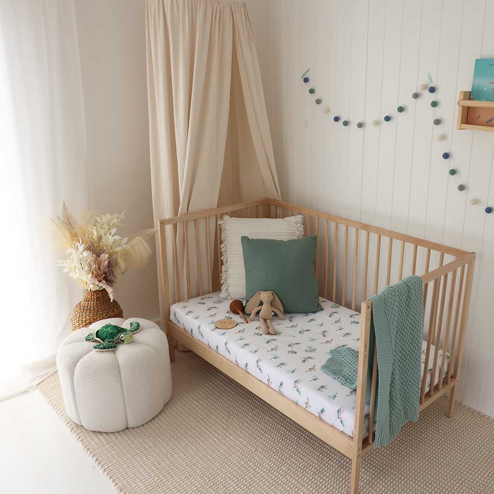 Snuggle Hunny Organic Fitted Cot Sheet - Turtle