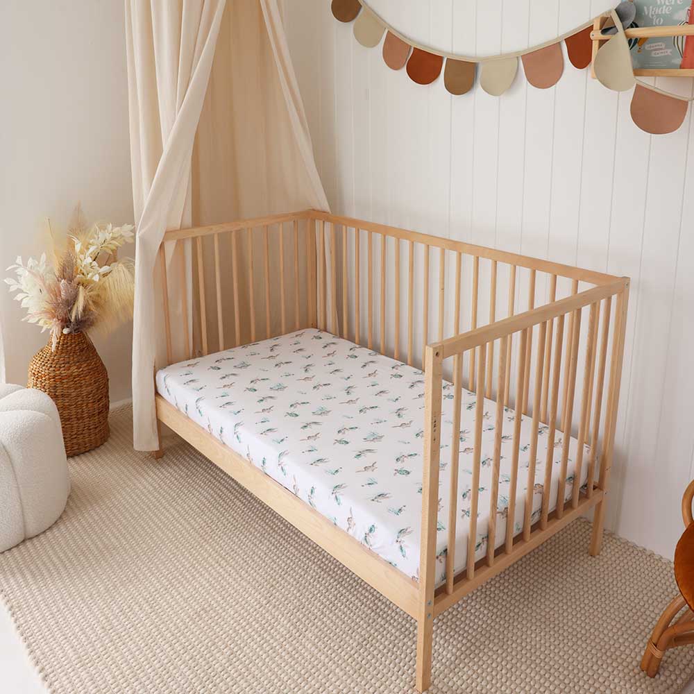 Snuggle Hunny Organic Fitted Cot Sheet - Turtle