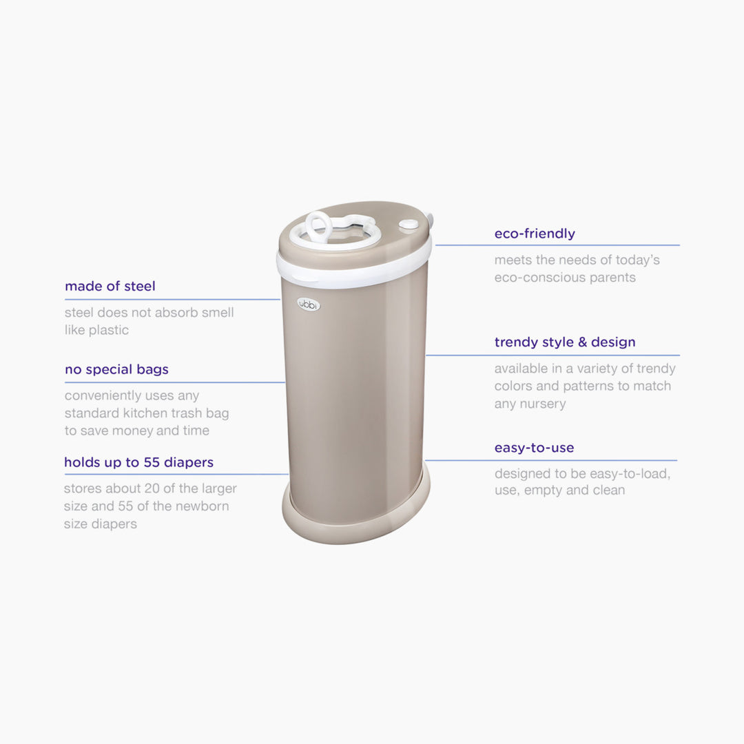 Ubbi Nappy Pail - Matte Taupe
