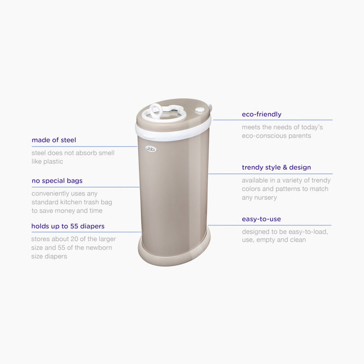 Ubbi Nappy Pail - Matte Taupe
