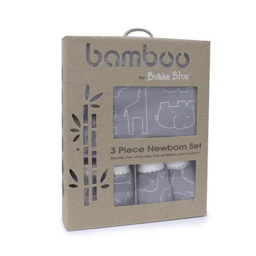 Bamboo 3pcs Newborn Layette Gift Set - Safari Grey