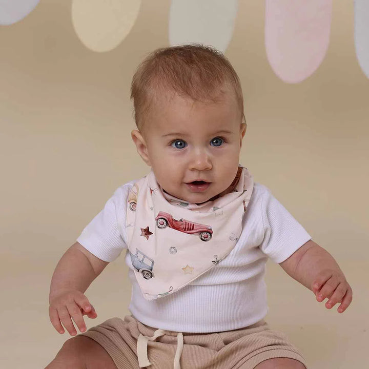 Organic Dribble Bib - Vintage Cars