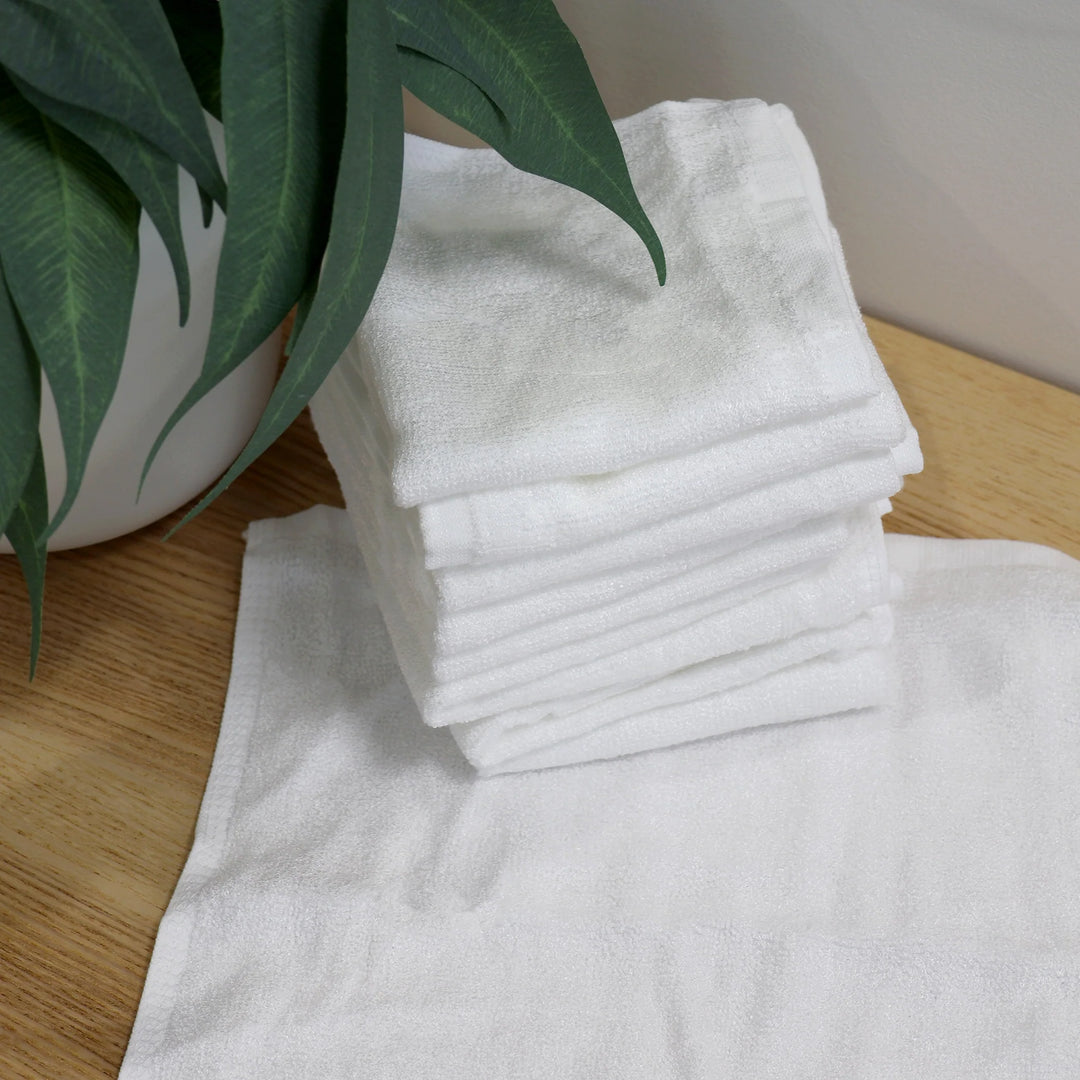 Bubba Blue Bamboo White 10pk Wash Cloths