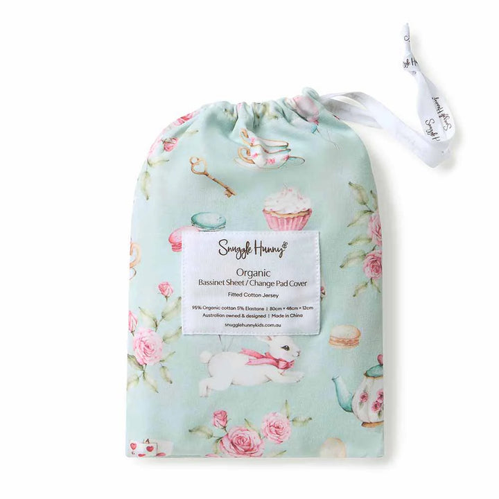 Organic Bassinet Sheet / Change Pad Cover - White Rabbit