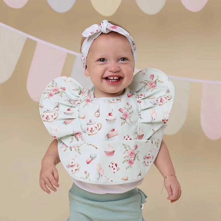 Snuggle Bib Waterproof - White Rabbit Frill