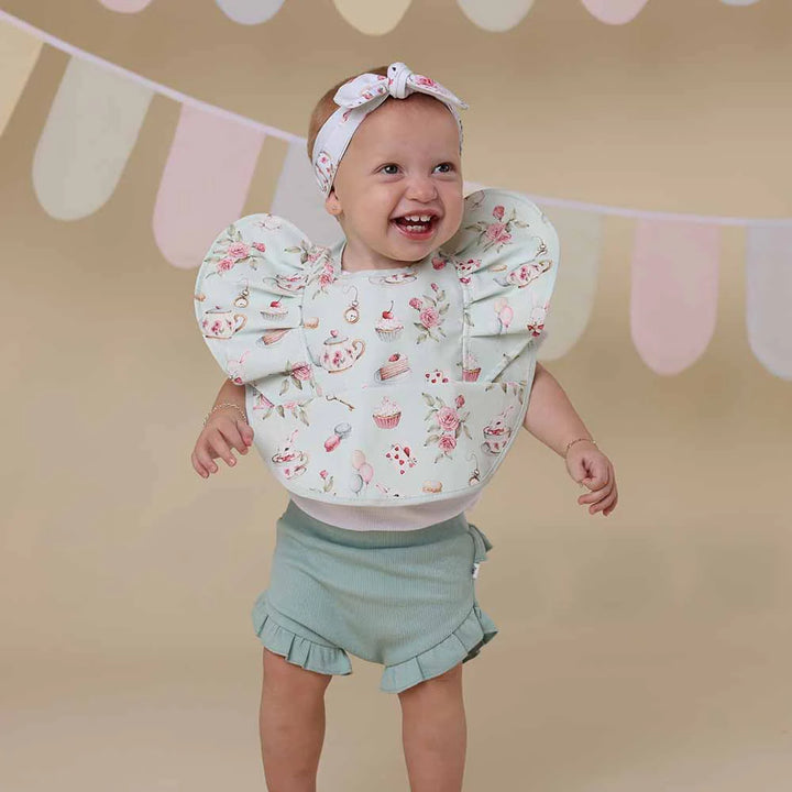 Snuggle Bib Waterproof - White Rabbit Frill