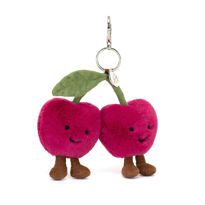 Jellycat Amuseables Cherries Bag Charm Red & Green 13x5x16cm