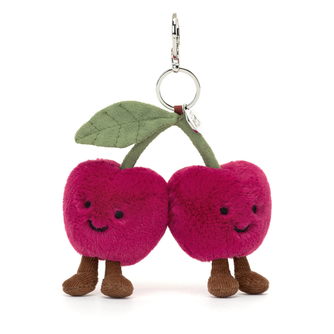 Jellycat Amuseables Cherries Bag Charm Red & Green 13x5x16cm