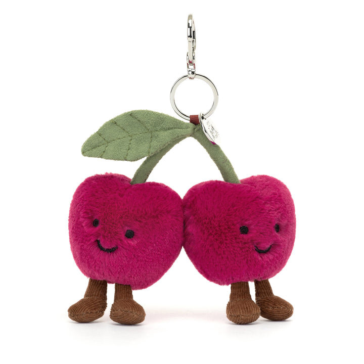 Jellycat Amuseables Cherries Bag Charm Red & Green 13x5x16cm