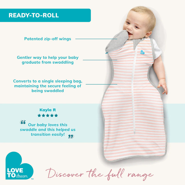SWADDLE UP™ Transition Bag 0.2Tog LITE You Are My-Grey
