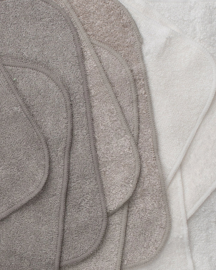 Little Bamboo Baby Towelling Washer 10PK - Stone Grey