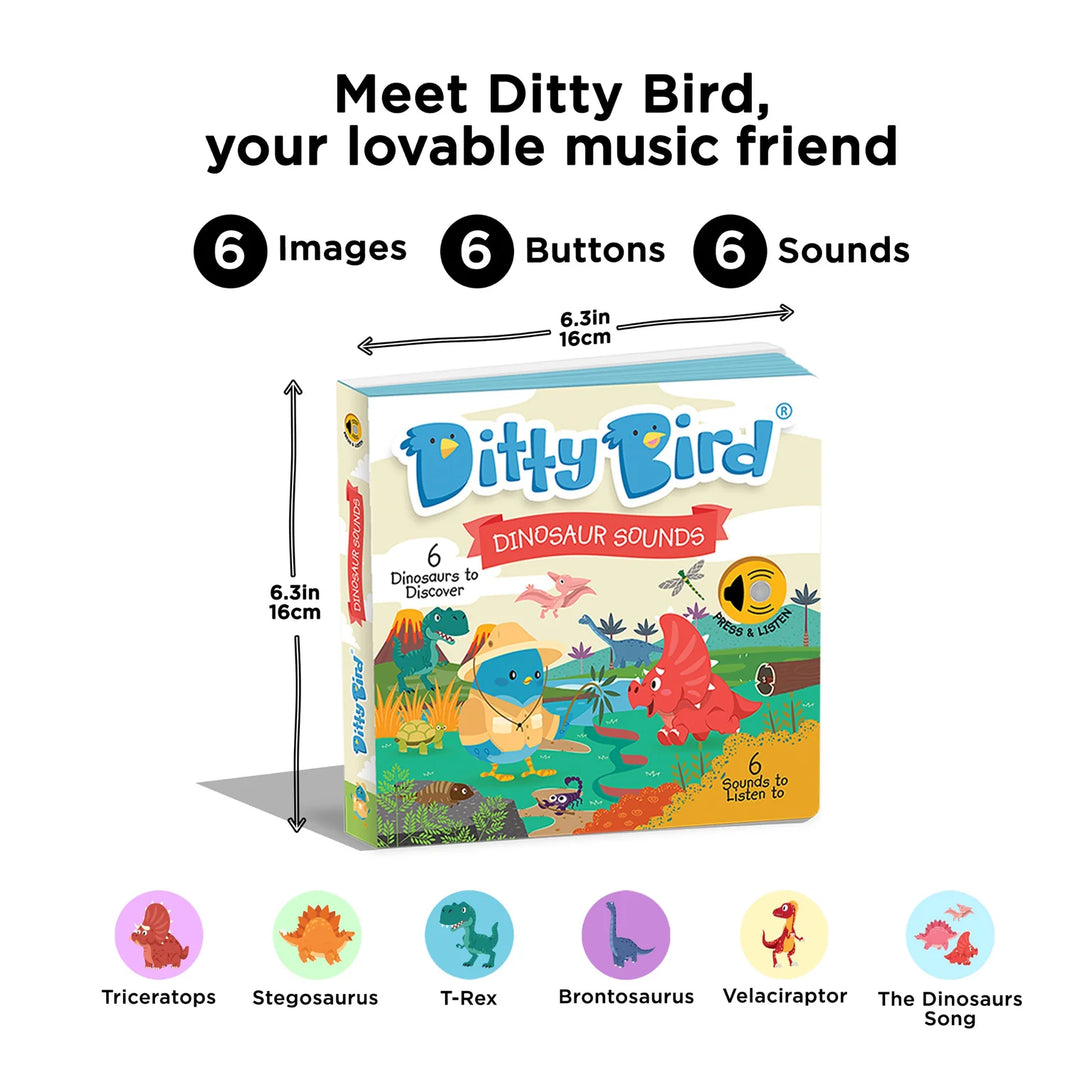 Ditty Bird Dinosaur Sounds Multi-Coloured