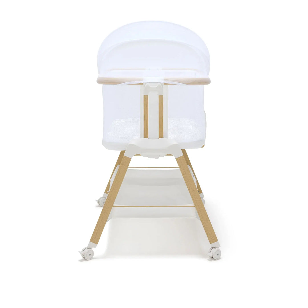 BabyRest Alfie Bedside Bassinet. White/Natural