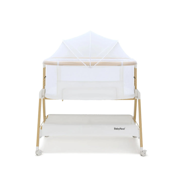 BabyRest Alfie Bedside Bassinet. White/Natural