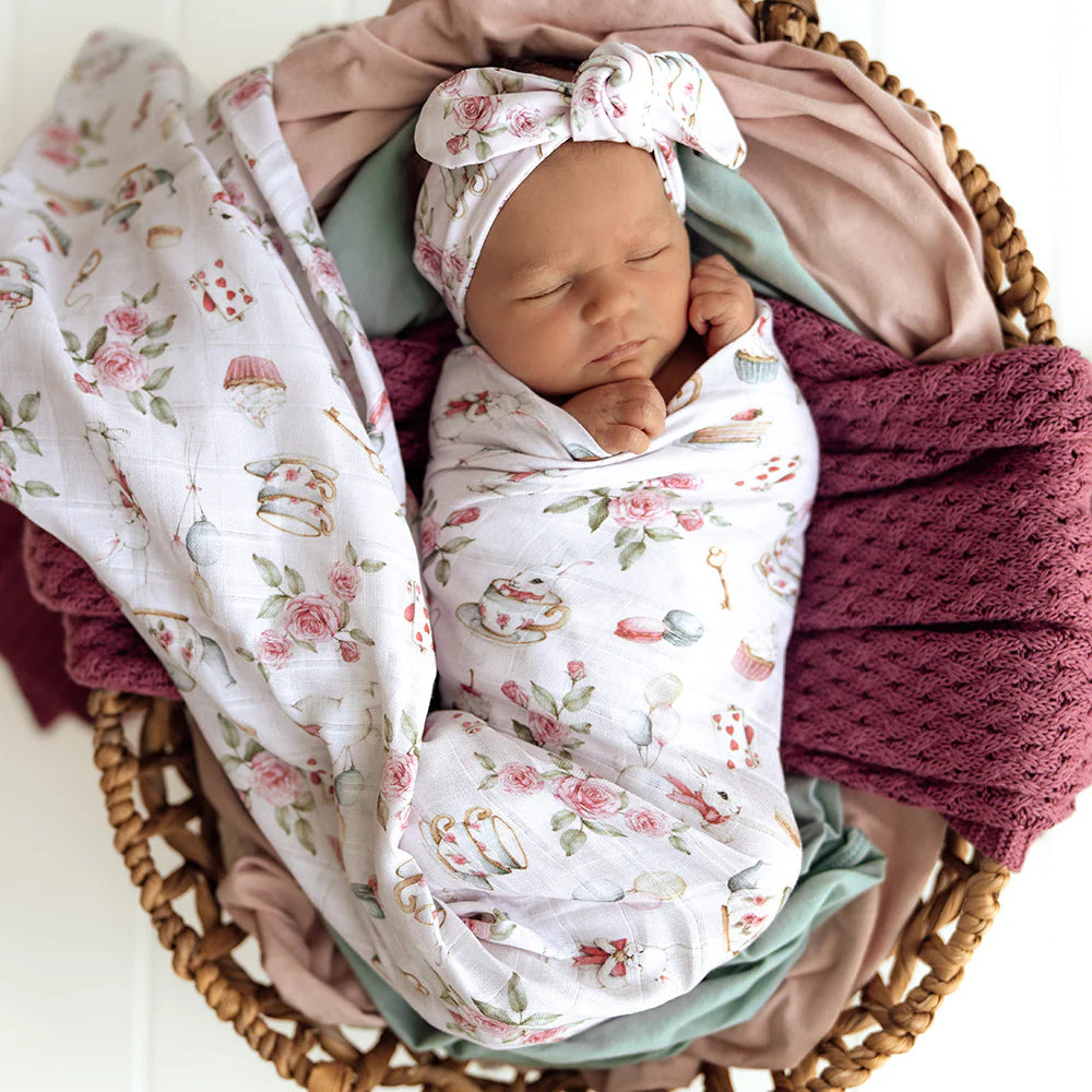 Organic Muslin Wrap - Alice’s Tea Party