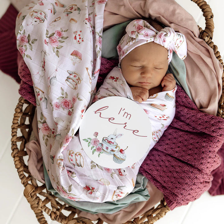 Organic Muslin Wrap - Alice’s Tea Party