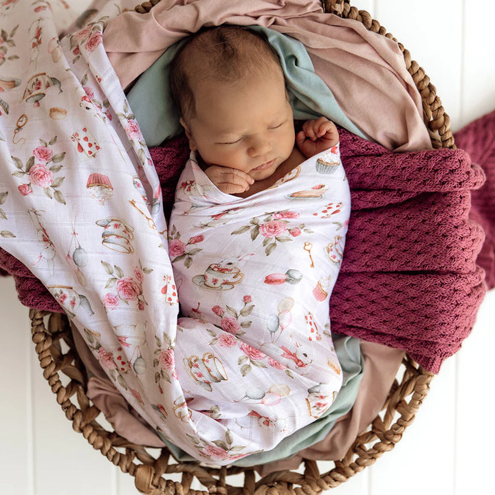 Organic Muslin Wrap - Alice’s Tea Party