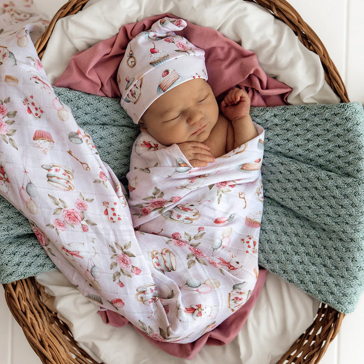 Organic Muslin Wrap - Alice’s Tea Party