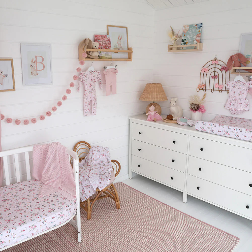 Organic Fitted Cot Sheet - Alice’s Tea Party