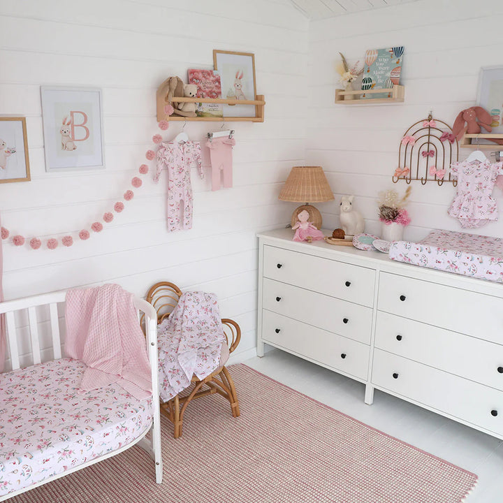 Organic Fitted Cot Sheet - Alice’s Tea Party