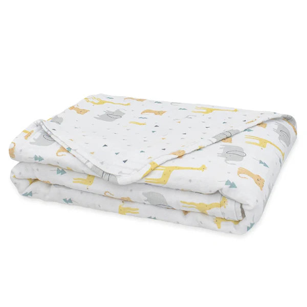 3ply Muslin Pram Blanket - Animal Parade