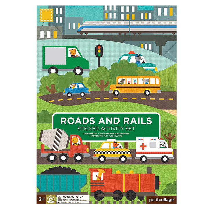 Petit Collage Roads + Rails Sticker Activity Set
