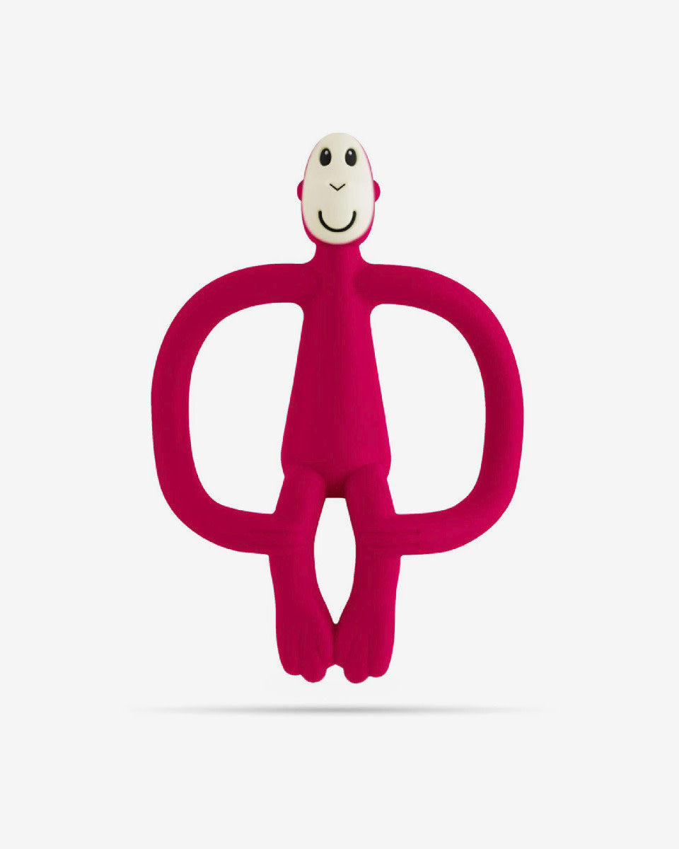 Matchstick Monkey Teething Toy and Gel Applicator-Rubin Red